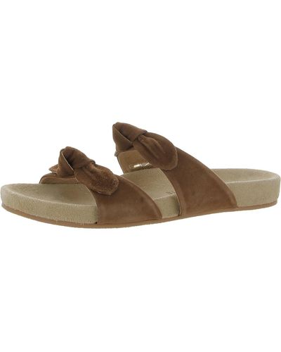Jack Rogers Annie Double Knot Comfort Sandal Leather Knot Front Slide Sandals - Brown