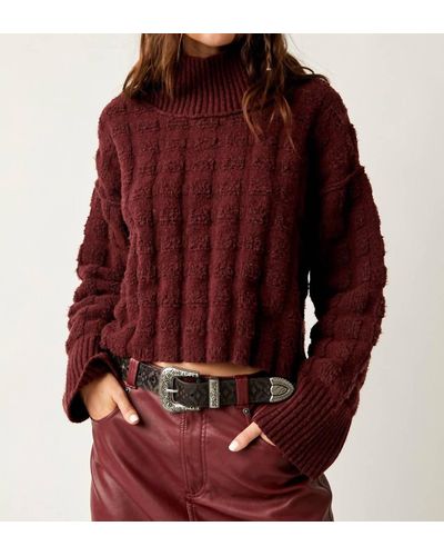 Free People Soul Searcher Mock Neck Sweater - Red
