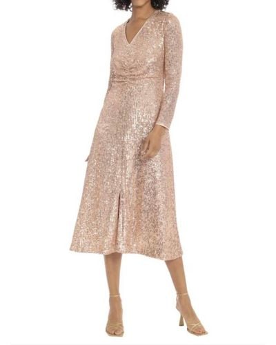 Maggy London Kerry Sequin Dress - Natural