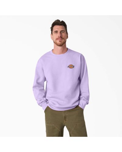 Dickies Fleece Embroidered Chest Logo Sweatshirt - Purple