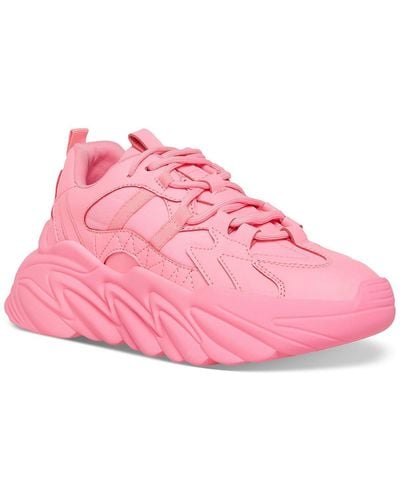 Madden Girl Wave Faux Leather Lifestyle Casual And Fashion Sneakers - Pink