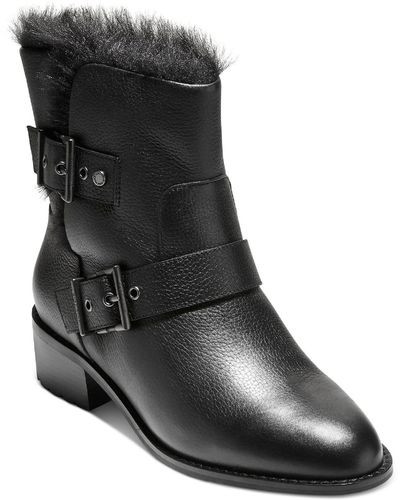 Cole Haan Neela Slip On Leather Ankle Boots - Black