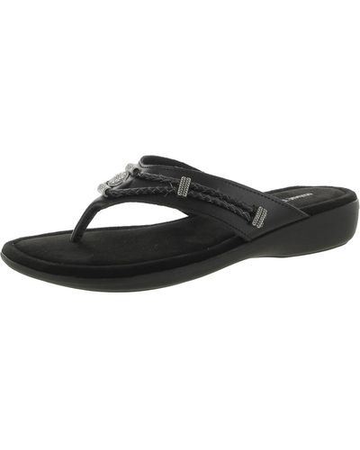 Minnetonka Leather T-strap Slide Sandals - Black