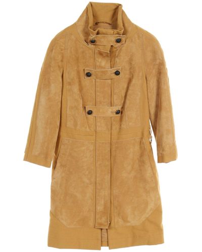 Tod's Coat Cotton Suede Brown - Natural