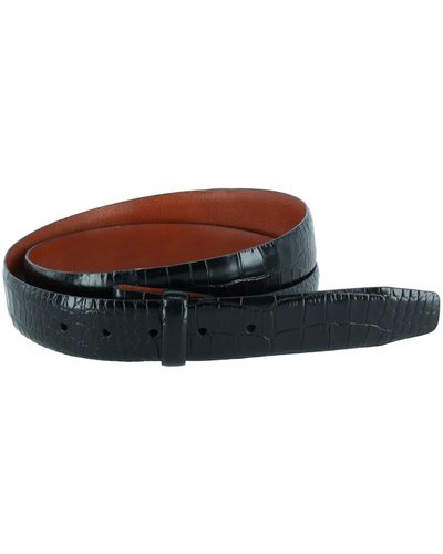 Trafalgar Big & Tall Mock Croc Leather Harness Belt Strap - Black