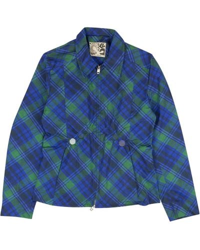 STEFAN COOKE Studded Plaid Tartan Print Jacket - /green - Blue