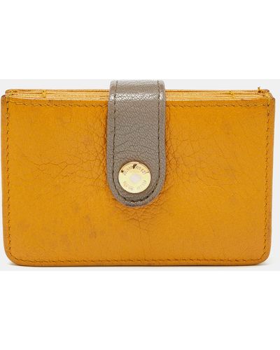Miu Miu Mustard/grey Leather Card Case - Yellow