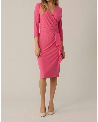 Joseph Ribkoff Wrap Front Dress - Pink