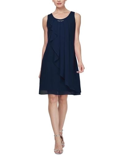 SLNY Sleeveless Mini Party Dress - Blue