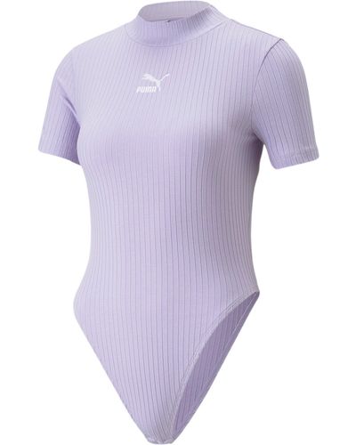 PUMA Classics Ribbed Bodysuit - Purple