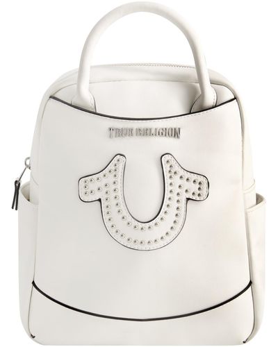 True Religion Studded Horseshoe Mini Backpack - White