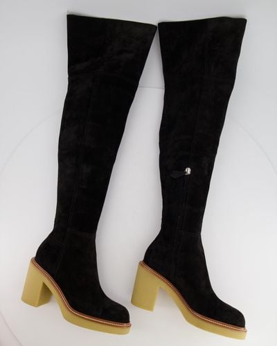 Hermès Hermès Suede Dakota Thigh-high Boots - Black