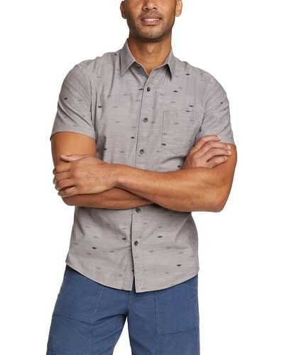 Eddie Bauer Camano Short-sleeve Shirt - Print - Gray