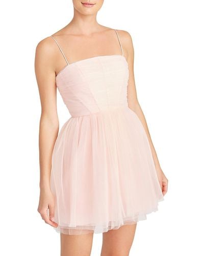 ML Monique Lhuillier Tulle Mini Fit & Flare Dress - Pink