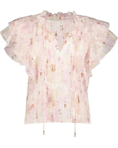 Bishop + Young Remi Ruffle Sleeve Top - Pink