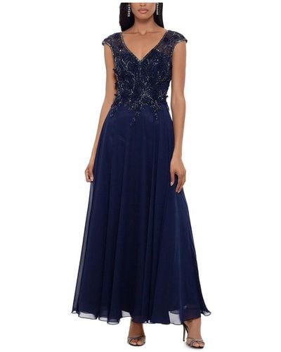 Xscape Petites Embellished Formal Evening Dress - Blue