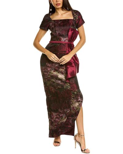 Kay Unger Layne Column Gown - Red