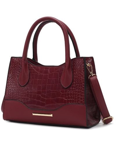 MKF Collection by Mia K Gili Crocodile Embossed Vegan Leather Tote Handbag By Mia K. - Red