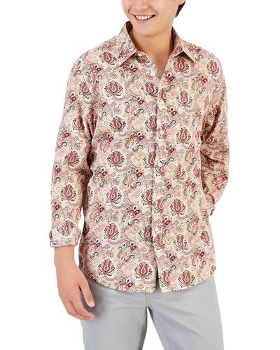 Club Room Everly Cotton Paisley Button-down Shirt - Multicolor