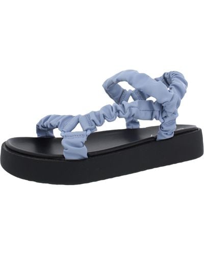 Circus by Sam Edelman Harlene Faux Leather Ankle Strap Flatform Sandals - Blue