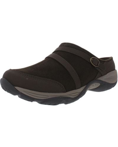 Easy Spirit Equinox Leather Sip On Slipper Shoes - Black
