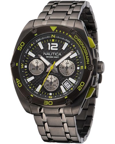 Nautica Tin Can Bay Stainless Steel Chronograph Watch - Black