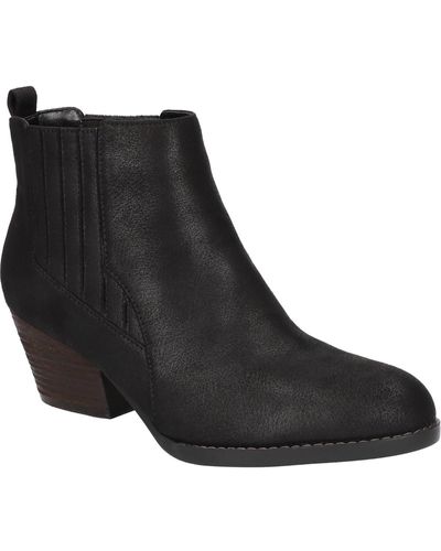 Bella Vita Ankle Round Toe Chelsea Boots - Black