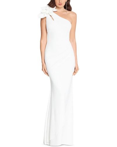 Xscape Embellished Long Evening Dress - White