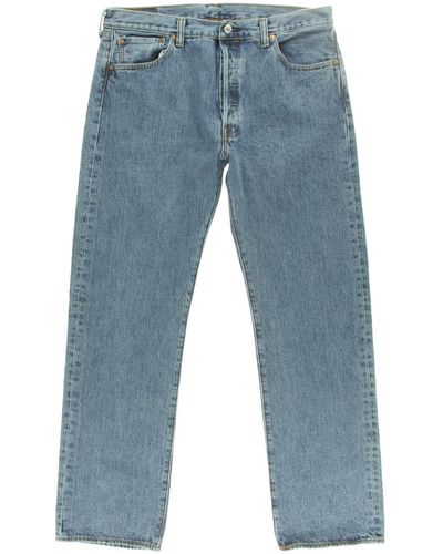 Levi's 501 Stone Wash Button Fly Straight Leg Jeans - Blue