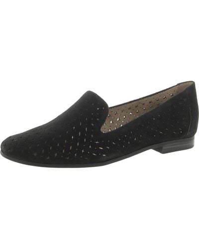 SOUL Naturalizer Janelle 2 Suede Perforated Fashion Loafers - Black