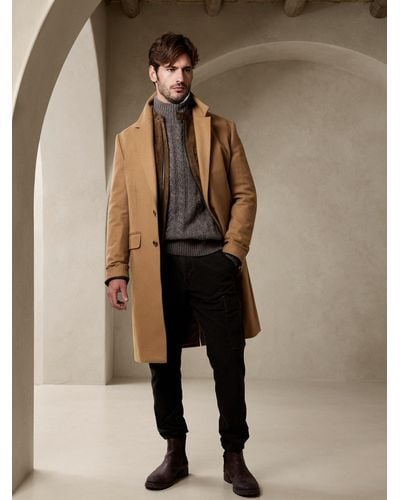 Banana Republic Aosta Italian Melton Topcoat - Natural