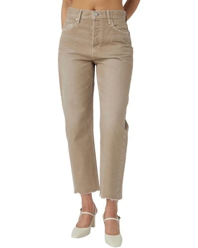 Moussy Herminie Wide Cropped Straight Jean - Natural