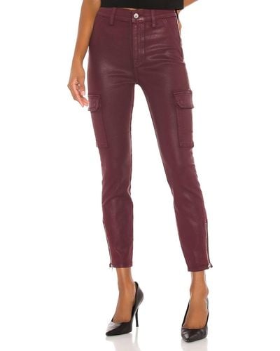 7 For All Mankind Skinny Cargo With Faux Front Pockets - Red