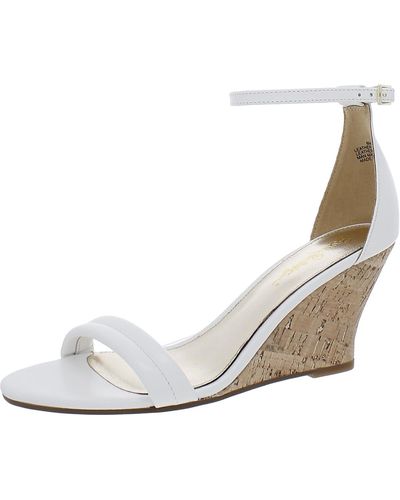 Lilly Pulitzer Faux Leather Ankle Strap Heels - Natural