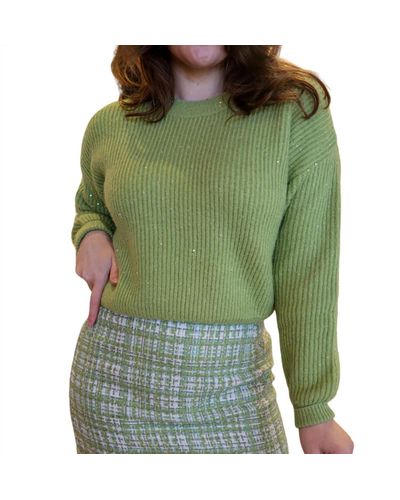 Lucy Paris Margo Glitter Sweater - Green