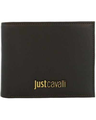 Just Cavalli Logo Plaque Bifold Wallet - Black