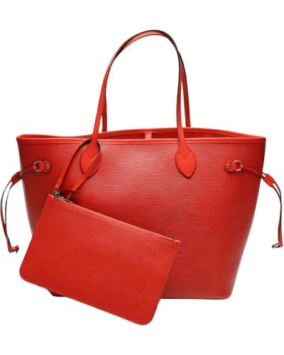 Louis Vuitton Neverfull Leather Tote Bag (pre-owned) - Red