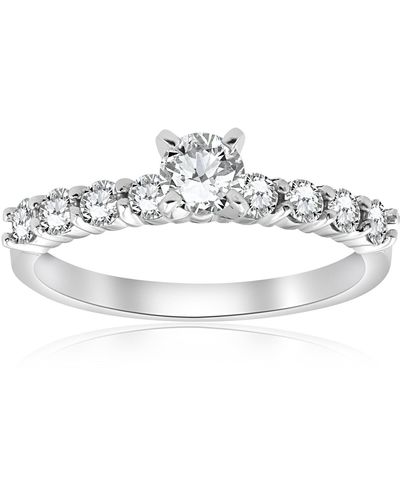 Pompeii3 1 1/2 Ct Diamond Engagement Ring - Metallic