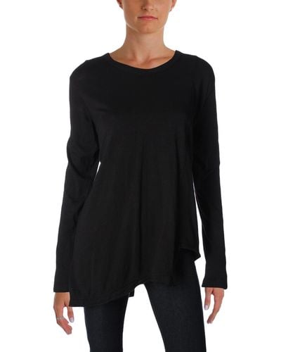 Wilt Heathered Mock Layer Pullover Top - Black