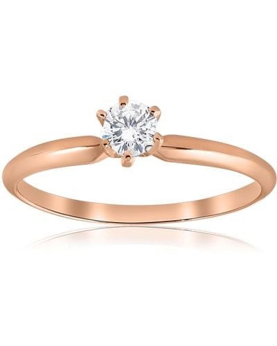 Pompeii3 1/4 Ct Solitaire Diamond Engagement Ring - Metallic