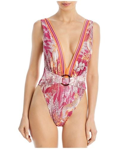 Agua Bendita Ina Manaos Printed Polyester One-piece Swimsuit - Pink