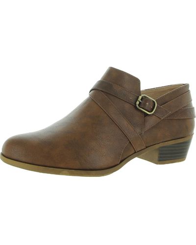 LifeStride Adley Padded Insole Stacked Heel Clogs - Brown