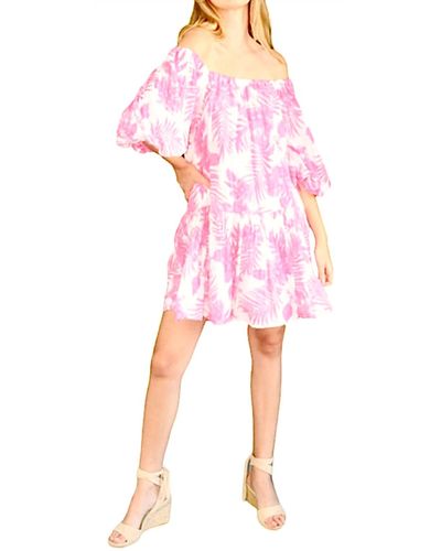 Felicite Capri Gauze Print Dress - Pink