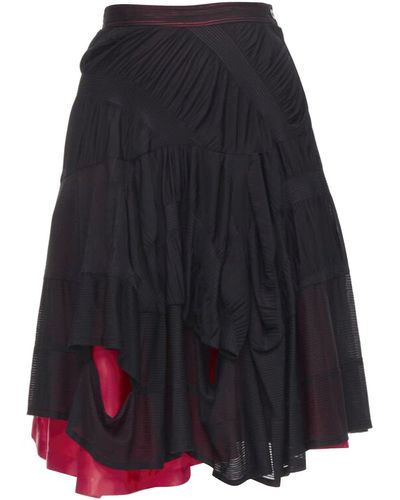 Comme des Garçons Vintage Comme Des Garcons 1980's Red Shirred Ruffle Layered Flared Skirt - Blue