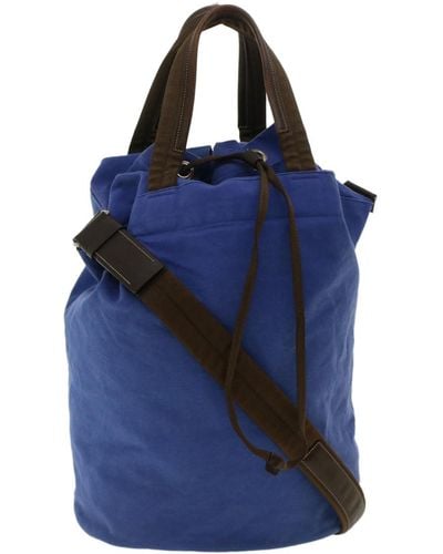 Prada Canvas Shoulder Bag (pre-owned) - Blue