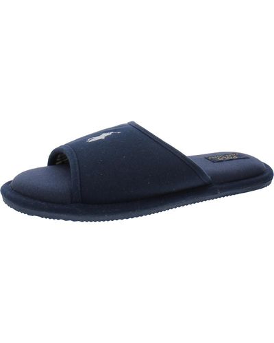 Polo Ralph Lauren Antero Canvas Peep-toe Slide Slippers - Blue