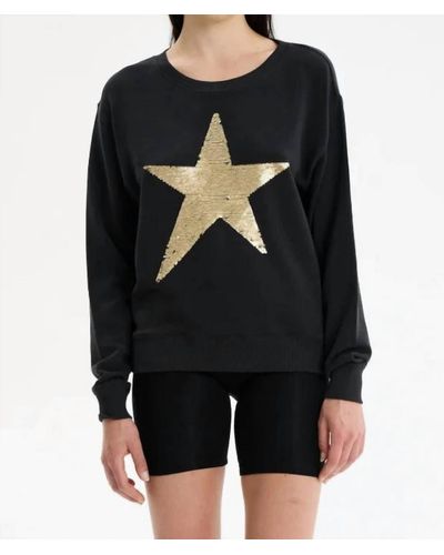 Chrldr Star Sequin Drip Sweatshirt - Black