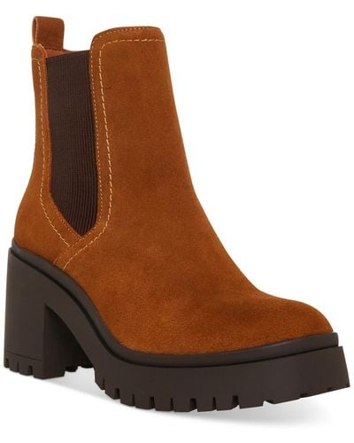 Aqua College Raine Faux Leather Round Toe Ankle Boots - Brown