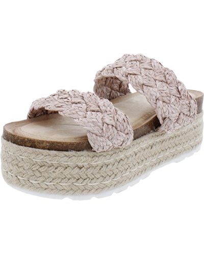 Madden Girl Pretty Slides Padded Insole Espadrilles - Natural