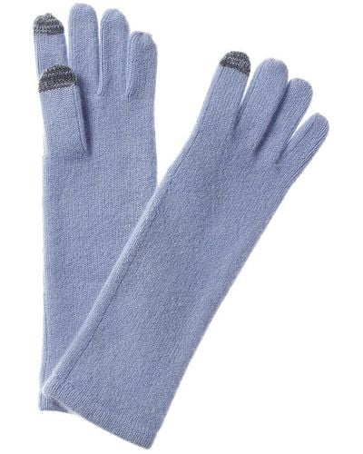 Sofiacashmere Long Touch Screen Cashmere Gloves - Blue